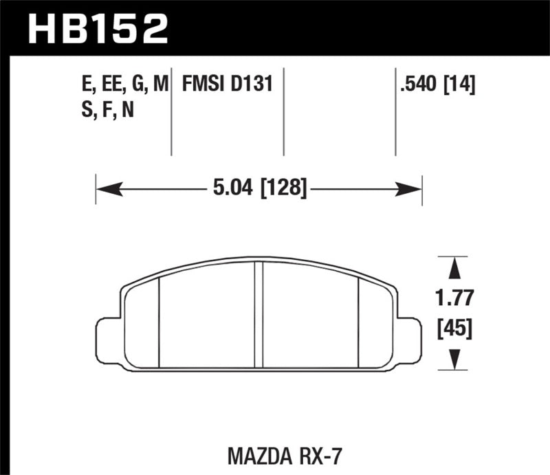 Plaquettes de frein avant Hawk Mazda RX-7 HPS Street