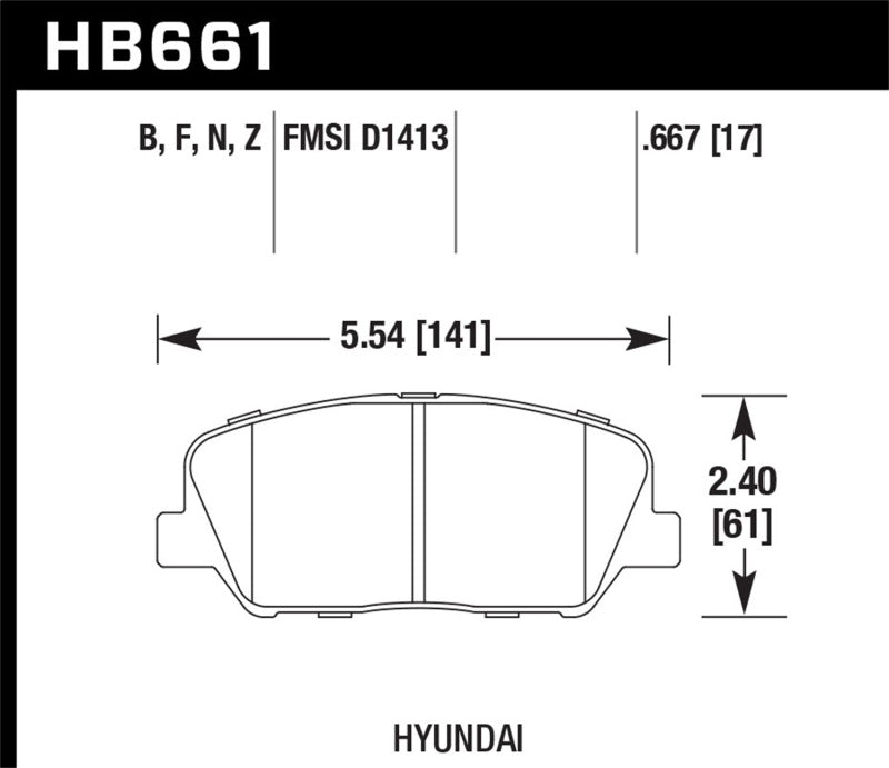 Plaquettes de frein avant Hawk 10 Hyundai Genesis Coupé (sans freins Brembo) HPS Street