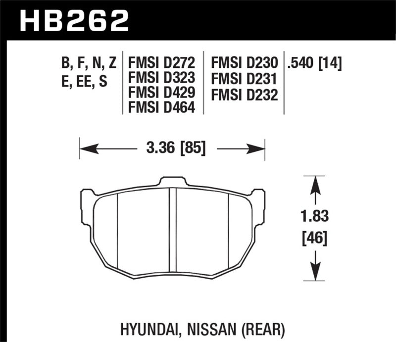 Hawk 89-97 Nissan 240SX SE Bleu 9012 Race Plaquettes de frein arrière