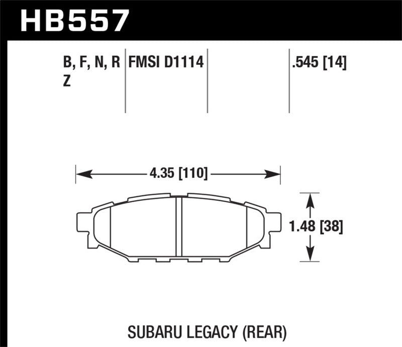 Plaquettes de frein Hawk 08 WRX arrière HPS Street