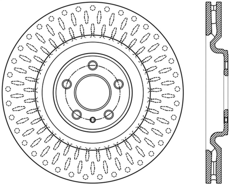 StopTech Premium High Carbon 13-14 Ford Mustang/Shelby GT500 Disque de frein avant droit à fente