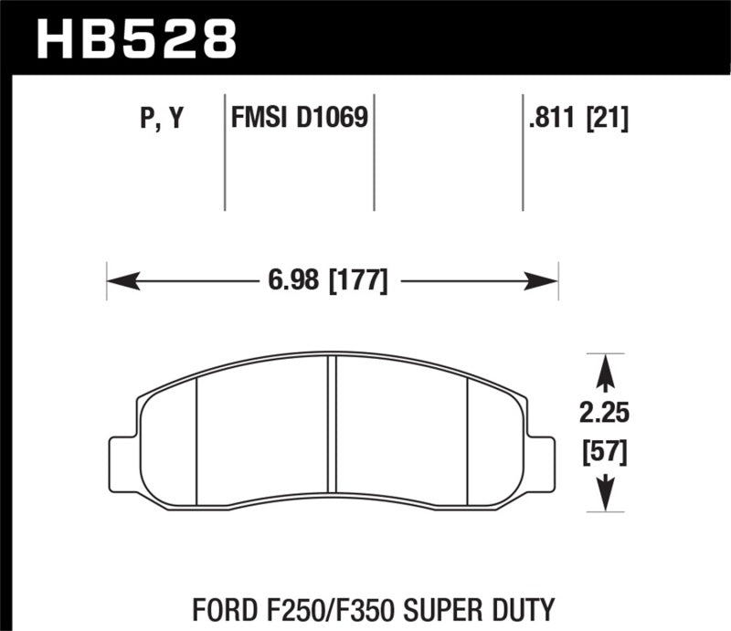 Hawk 05-11 Ford F250/F350 / 2011 Ford F550 SuperDuty Street Plaquettes de frein avant