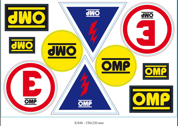 Planches d'autocollants de sécurité assortis OMP